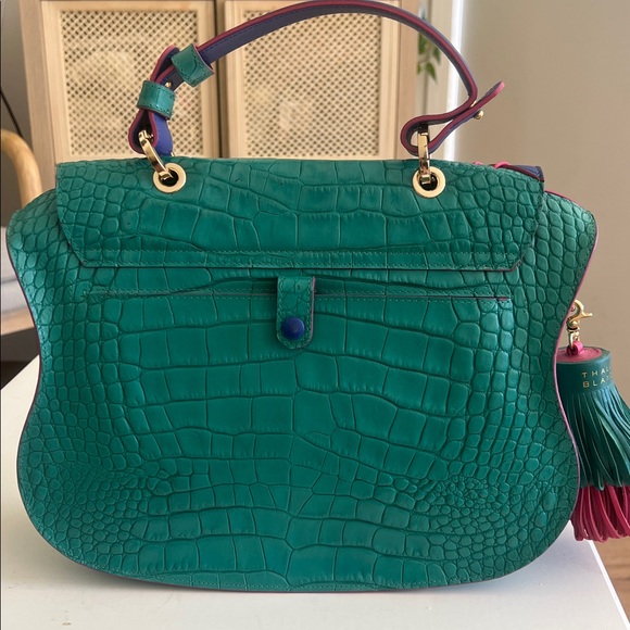 NEW! Rare Thale Blanc- Multicolor Audrey Croc-Embossed Crossbody/Top Handle Bag - Picture 15 of 16